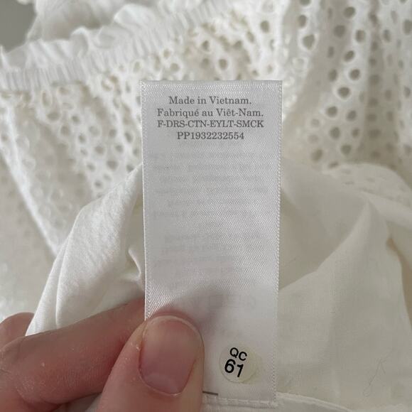 NWT New Everlane The Eyelet Smock Dress in White Size XL - Picture 9 of 10
